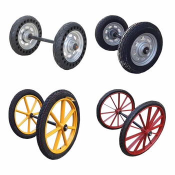 益美得 CT-506 加厚手推斗车建筑工地推石车翻斗车 小号2.0厚斗黑色（小充气轮）