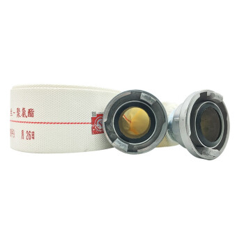 鸣固 消防水带8-65-20型 消防器材一套认证PVC消防水带【水带+接口+喉箍】