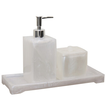 兰诗（LAUTEE）LH8004 卫浴洗手液瓶三件组合装酒店洗发水浴室沐浴露分装瓶按压瓶皂液器乳液空瓶 黑仿500ml