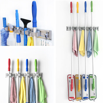 安格清洁  AG8004  工具挂架拖把挂架挂壁式挂钩拖布扫把固定卡扣墙上挂架  4挂4钩
