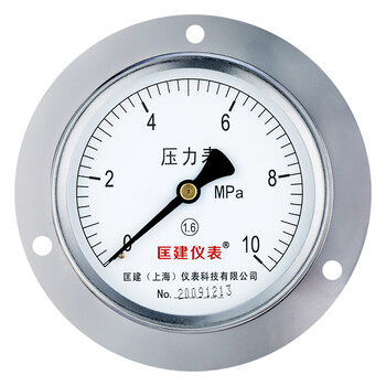 匡建仪表（CONJANT）Y-100ZT 轴向带边压力表0-10mpa水压气压液压表M20*1.5螺纹