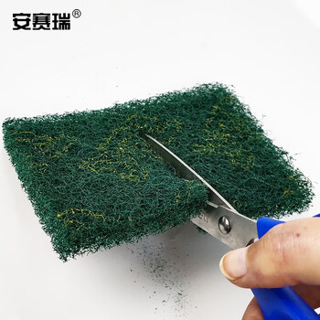 安赛瑞 工业百洁布 除锈抛光抹布清洁布 11.5cm×16.5cm×100片/箱 锅具灶具除锈布 绿色27304
