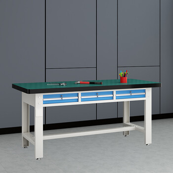 知旦钳工工作台1.5米长重型车间仓库工具放置台实验钳工台工厂操作台GZ965横三抽