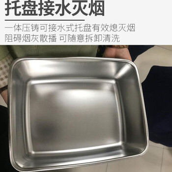 迪恩斯（DEANS）不锈钢酒店大堂室内烟灰桶方桶立式电梯口垃圾桶带烟灰缸商场办公室商用灭烟果皮桶