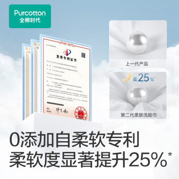 全棉时代洗脸巾20抽*1包亲肤棉柔巾加厚面巾纸可替毛巾旅行擦脸巾20*20CM