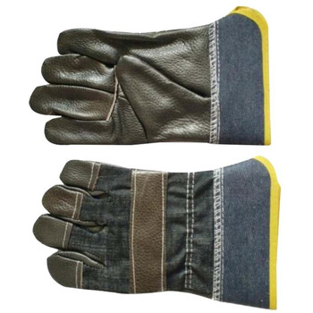 雄星  XX42562 半皮手套半皮革半帆布手套拼接手套 搬运手套 20双/件