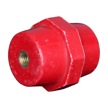 天旭高强度纺锤型红色绝缘子地排用铜螺丝配电箱铜排零地排绝缘座支柱SM30 M6 1个