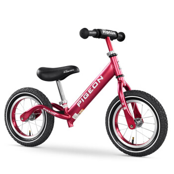 飞鸽 (PIGEON) 儿童平衡车自行车2-3-6岁滑步车幼儿男女宝宝小孩滑行两轮无脚踏铝合金单车 辐条轮 14寸红色