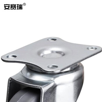 安赛瑞 平顶万向脚轮 1英寸耐磨PU低噪音滑轮平板车轱辘滚轮 承重30kg易得力定制 16192