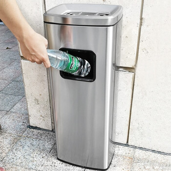 GNF 室内带烟灰缸烟头垃圾桶酒店大堂商场大厅单位办公楼电梯口走廊过道不锈钢立式座地烟灰桶 砂钢 GPX-30G