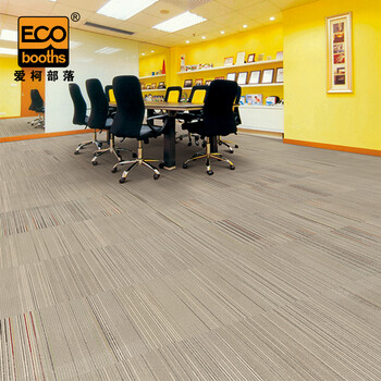 爱柯部落 方块毯办公室拼接地毯 会议客厅满铺防滑地垫装隔音地毯50cm×50cm（4片）灰色条纹110130