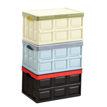 冰禹 BYlj-90 塑料折叠收纳箱折叠筐 车载多功能塑料箱整理箱 黑色大号