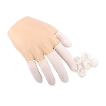 者也 乳胶手指套 一次性工业无尘防滑指套 白色(机卷)中码/300个