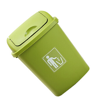 苏识 YJ-A151 60升带盖加厚带摇盖大号户外垃圾箱创意办公商场酒店翻盖桶(计价单位：个)烟灰色