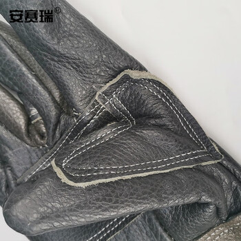 安赛瑞 头层牛皮防咬手套 宠物防抓防咬防口水动物宠物喂药打针灵活手套 28283