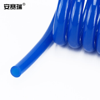 安赛瑞 气管气动软管弹簧管PU汽管空压机管气泵气管螺旋风管 8x5mm(15米) 蓝色橘色随机发450263