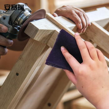 安赛瑞 工业百洁布 木工表面清洁抛光去毛刺 除锈拉丝布 长20CM宽10CM60片紫色 27305