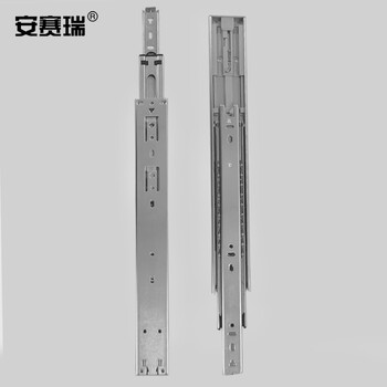 安赛瑞 抽屉轨道 三节自弹滑轨缓冲加厚钢珠导轨桌托盘滑道滑槽 16寸400mm【带反弹器】430937