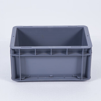 知旦 物流箱 外径:300*200*147mm周转箱可堆物流箱仓库车间工业标准塑料物流箱 ZWL-300147 灰色无盖