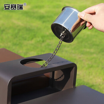 安赛瑞 户外分类垃圾桶 公园庭院景区环保分类果皮箱 钢木垃圾箱环卫分类垃圾桶 710223