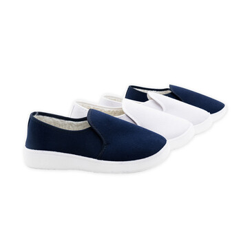 者也 防静电鞋冬季加绒棉鞋电子厂实验室无尘中巾鞋洁净防尘鞋 加绒藏青色【PU软底】39码