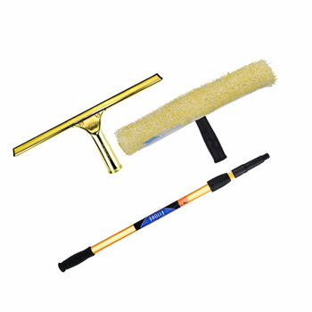 ETTORE 美国金鹰二节伸缩杆玻璃清洁套装(2.4米伸缩杆+不锈钢翻转式涂水器) 二件套