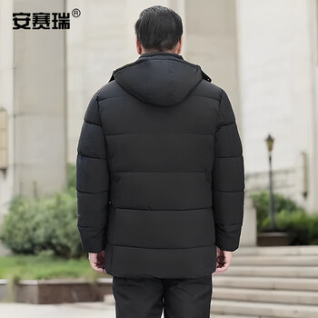 安赛瑞 冬季加绒棉服 地铁站执勤外套 防寒保暖上衣 适合135-150斤左右黑色3XL码 25759