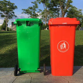 JN JIENBANGONG 垃圾桶 大号带盖户外分类垃圾桶120升加厚掀盖带轮垃圾桶 黑色其他垃圾
