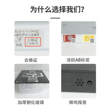 文举 新国标消防应急灯 指示灯标志灯充电安全出口指示灯LED照明灯一体楼层应急疏散灯 单面 安全出口