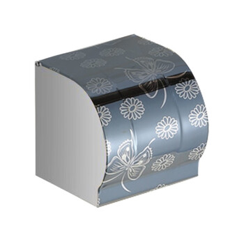 益美得 LSL33304 卫生间纸巾盒免打孔加厚不锈钢厕所抽纸盒 青花瓷12cm