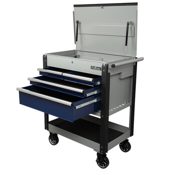 普沃克工具车汽修汽保零件柜32寸三抽屉工具箱零件车设备维修移动手推车 RH73A04