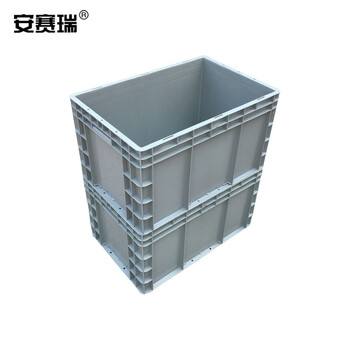 安赛瑞 EU物流周转箱 加厚欧标汽配物流箱 收纳箱整理储物箱零件盒 600×400×340mm 灰色 16409