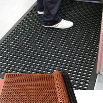 雅的 发橡胶垫厨房防滑垫耐磨耐油减压方块拼接商用地毯橡胶垫 60*90cm单张 /块