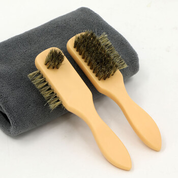 康丽雅 K-1341 木柄软毛鞋油刷 多功能刷子灰尘刷皮鞋刷 鬃毛两面刷