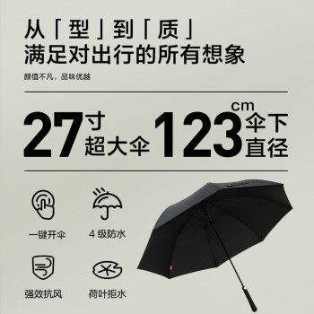 京东京造雨伞长柄伞大号超大伞自动男士直杆伞高尔夫商务伞晴雨伞暴雨抗风