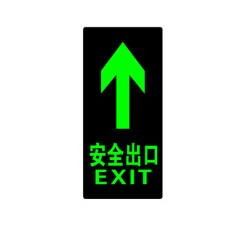 百舸  夜光耐磨地贴 消防通道应急疏散指示贴楼梯逃生标识地贴 安全出口（直行）地贴 29*14cm