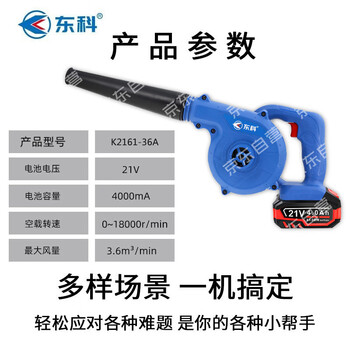 东科K2161-36A吹吸风机充电式锂电吹风机吹吸灰尘机鼓风机除尘器清洁吹灰机（6.0单电全能）