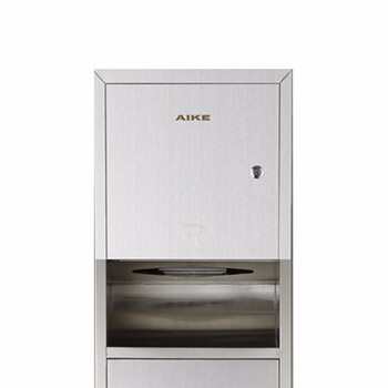 艾克（AIKE）AK9258B 不锈钢三合一内嵌式干手机组合柜集成垃圾桶纸巾盒多功能干手器柜 单台