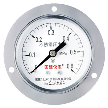 匡建仪表（CONJANT）YTN-60BFZ 不锈钢耐震压力表轴向无边 防腐蚀耐酸碱M14*1.5螺纹 0-0.6mpa 