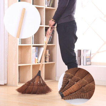 龙代（longdai）工业用棕扫把 木柄棕树皮扫把 棕毛扫帚扫把 1米室内用款