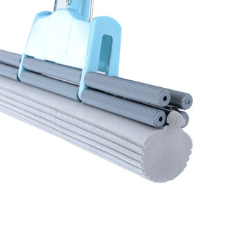 卫洋 WYS073  海绵拖把大号38cm 可伸缩双滚轮式懒人免手洗挤水吸水胶棉拖把 颜色随机