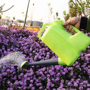 益美得 FH-1205 洒水壶喷壶浇水壶长嘴花洒壶园艺浇花壶 绿色 5L
