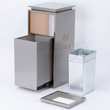 领象 酒店垃圾桶大堂 不锈钢垃圾箱商场环卫宾馆立式烟灰桶电梯厅走廊KTV果皮箱 禁烟款 黑色