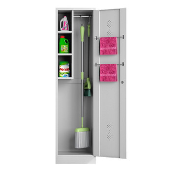 兰诗（LAUTEE）FH-1117 不锈钢单双门清洁柜卫生柜保洁工具带锁收纳柜储物柜 304不锈钢单门  厚度1.2MM