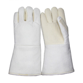 者也 300度耐高温手套 加长隔热工业铸造电焊防烫手套五指36cm