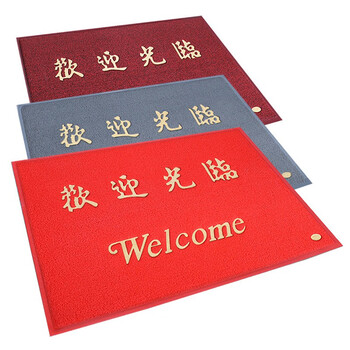 兰诗 FH-1072 地垫门口进门垫迎宾地毯防滑脚垫定制LOGO 80*120CM加厚款灰色欢迎光临