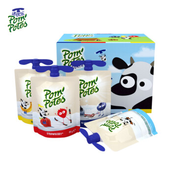 法优乐(Pompotes) 法国原装进口酸奶 常温儿童酸奶 牛奶 宝宝零食非果泥 4口味混合装85g*8袋