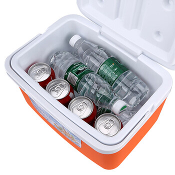 盛富永 车载保温箱冷藏箱 8升 户外烧烤野餐钓鱼箱 便携保温箱 冷热两用 8L 橘色