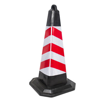 者也 加厚橡胶路锥 交通反光路锥 安全隔离桩路障锥形筒雪糕桶 方锥停车场禁停标识 橡胶款红白-空白