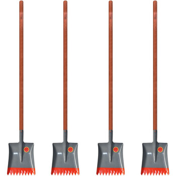 益美得 FH-1336 推雪板加厚破冰铲路面冰锹铲扫雪除雪铁锹 锯齿雪铲+1.2米槐木柄